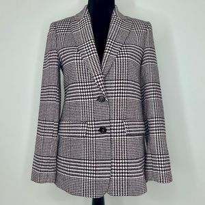 J. CREW Houndstooth School Boy Blue Burgundy Ivory Blazer Jacket Orig. $248